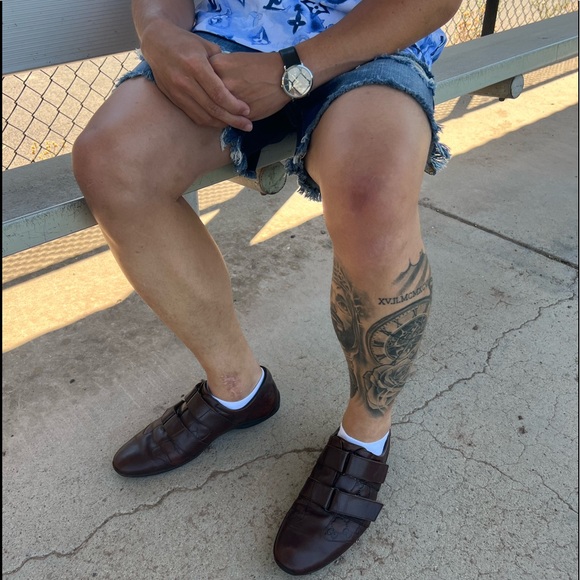 GUCCI GUCCISSIMA GG LEATHER SNEAKER SHOES VELCRO STRAP 091835 MONOGRAM BUCKLE 43 - Picture 7 of 16